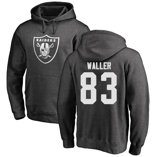 Men Oakland Raiders Ash Darren Waller One Color NFL Football #83 Pullover Hoodie Sweatshirts->nfl t-shirts->Sports Accessory